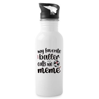 Fier de football Meme Grand-mère de joueur de football Meme - Gourde avec paille intégrée - blanc - Droite