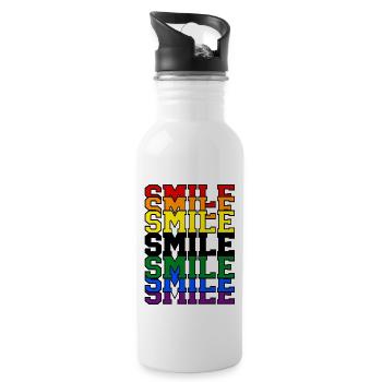 Smile Regenbogen - Trinkflasche mit integriertem Trinkhalm - Weiß - Rechts