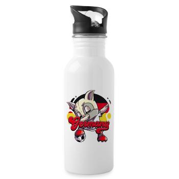 Deutschland Fußball - Trinkflasche mit integriertem Trinkhalm - Weiß - Rechts
