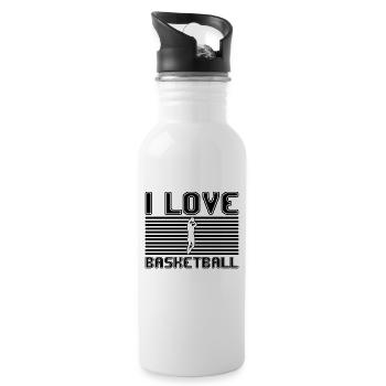 J’adore le basket - Gourde avec paille intégrée - blanc - Droite