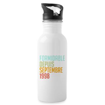 formidable depuis septembre 1998 - Gourde avec paille intégrée - blanc - Droite