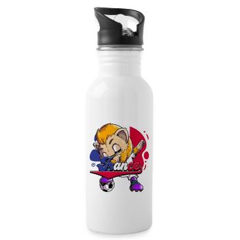 Frankreich Fußball - Trinkflasche mit integriertem Trinkhalm - Weiß - Rechts