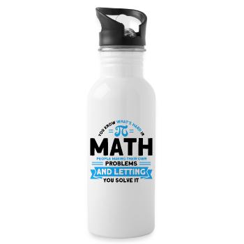 Math Mathematics Science Math Gift - Water bottle with straw - white - Right