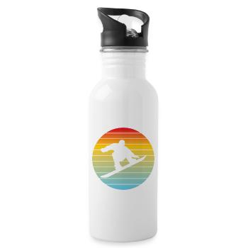 Snowboard Wintersport Spruch Snowboardfahrer - Trinkflasche mit integriertem Trinkhalm - Weiß - Rechts
