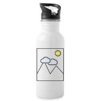 Landscape - Trinkflasche mit integriertem Trinkhalm - Weiß - Rechts