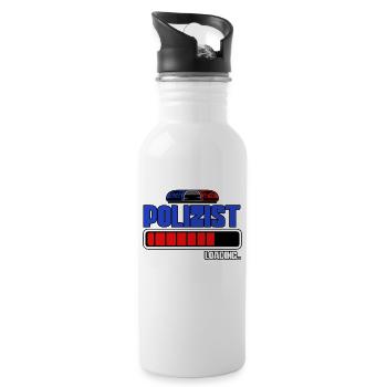 Polizist Loading Polizei - Trinkflasche mit integriertem Trinkhalm - Weiß - Rechts
