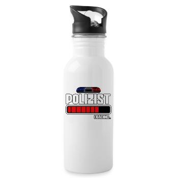 Polizist Loading Polizei - Trinkflasche mit integriertem Trinkhalm - Weiß - Rechts