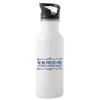 T-shirt Ne me presse pas dernière minute drôle fun - Gourde avec paille intégrée - blanc - Droite