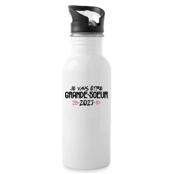 Je Vais Être Grande Soeur 2023 Future Soeur Cadeau - Gourde avec paille intégrée - blanc - Droite