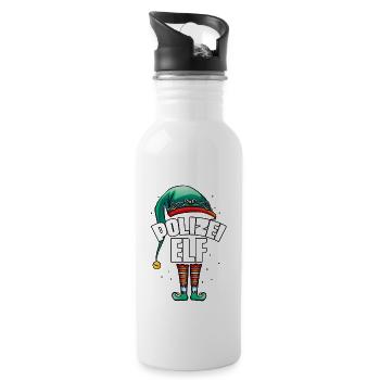Polizist Polizei - Trinkflasche mit integriertem Trinkhalm - Weiß - Rechts