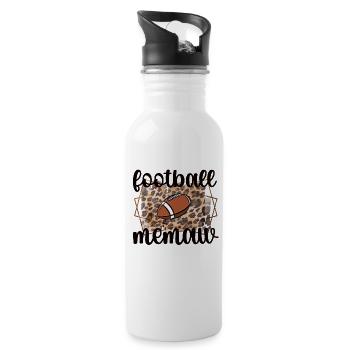 Memaw Grandma By Football Player Football Memaw - Water bottle with straw - white - Right