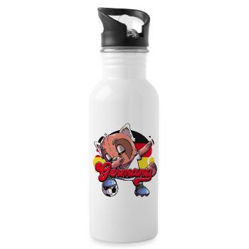 Deutschland Fußball - Trinkflasche mit integriertem Trinkhalm - Weiß - Rechts