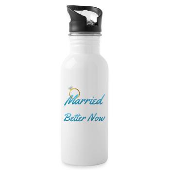 I used to be married, but now I'm feeling - Water bottle with straw - white - Right