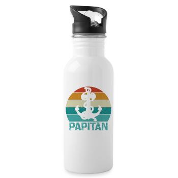 Herren Papitän Papa und Kapitän Lustiges - Gourde avec paille intégrée - blanc - Droite