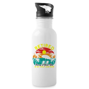 Ruhestand Rente Rentner Rente 2022 Geschenk - Trinkflasche mit integriertem Trinkhalm - Weiß - Rechts