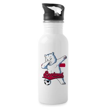England Fußball - Trinkflasche mit integriertem Trinkhalm - Weiß - Rechts