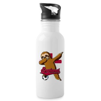 England Fußball - Trinkflasche mit integriertem Trinkhalm - Weiß - Rechts