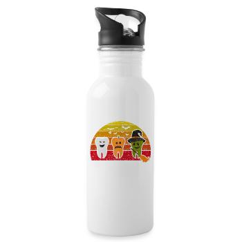 Teeth Ghost Pumpkin Witch Cute Dentist - Water bottle with straw - white - Right