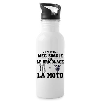 le bricolage et la moto - Gourde avec paille intégrée - blanc - Droite