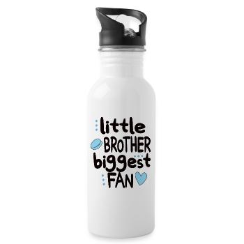 Little Ice Hockey Brother Of An Ice Hockey Player - Trinkflasche mit integriertem Trinkhalm - Weiß - Rechts