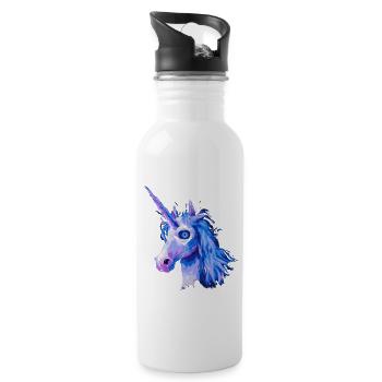 Horreur Licorne Halloween - Gourde avec paille intégrée - blanc - Droite