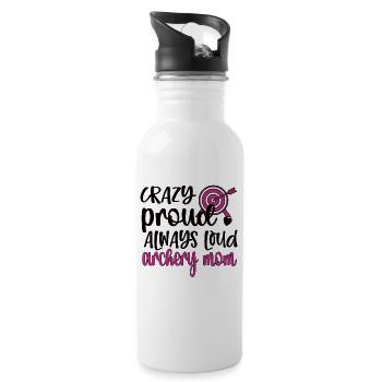 Stolze Bogenschießen-Mama Von Bogenschützen Mutter - Trinkflasche mit integriertem Trinkhalm - Weiß - Rechts