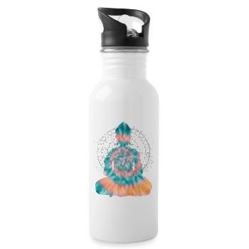 Buddha TieDye - Trinkflasche mit integriertem Trinkhalm - Weiß - Rechts