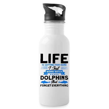 Dolphin Dolphin Lover Animal Dolphins Gift - Water bottle with straw - white - Right