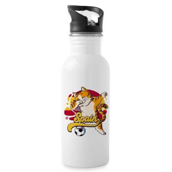 Spanien Fußball - Trinkflasche mit integriertem Trinkhalm - Weiß - Rechts