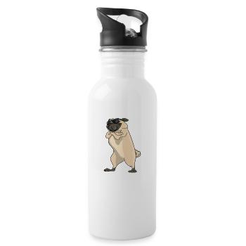 Best Pug Dad Ever Really - Water bottle with straw - white - Right