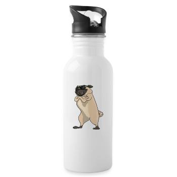 Everyday Is Pugday - Water bottle with straw - white - Right
