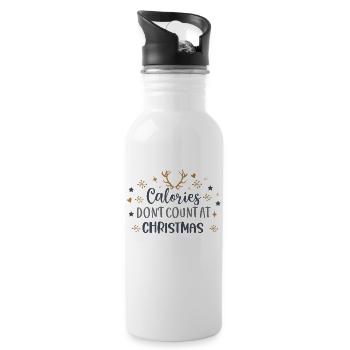 Calories don't count during Christmas - Water bottle with straw - white - Right
