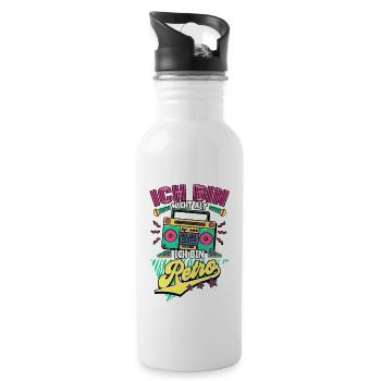 Ich Bin Nicht Alt Ich Bin Retro 90er Jahre - Trinkflasche mit integriertem Trinkhalm - Weiß - Rechts
