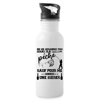 NE ME DÉRANGEZ PAS QUAND JE PÊCHE - Gourde avec paille intégrée - blanc - Droite