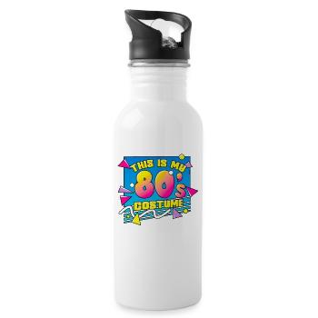 80er Jahre Das Ist Mein 80er Kostüm - Trinkflasche mit integriertem Trinkhalm - Weiß - Rechts