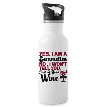 Sommelier Wine Drinking Tasting - Water bottle with straw - white - Right