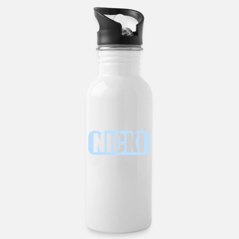 DDR Ostdeutschland Osten Ossi Lieblings Nicki - Trinkflasche mit integriertem Trinkhalm - Weiß