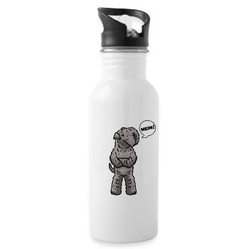 Kerry Blue Terrier Hund Hunde Stur Hundeliebhaber - Trinkflasche mit integriertem Trinkhalm - Weiß - Rechts