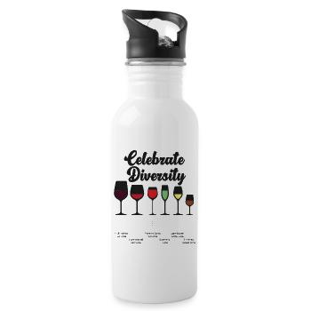 Sommelier Wine Drinking Tasting - Trinkflasche mit integriertem Trinkhalm - Weiß - Rechts