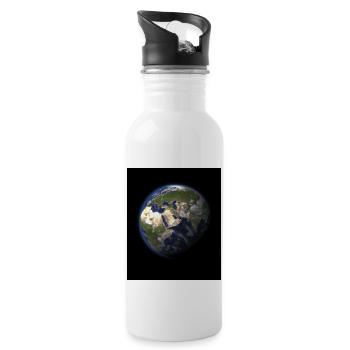 Erde - Trinkflasche mit integriertem Trinkhalm - Weiß - Rechts
