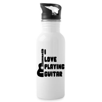 I love playing guitar for guitarists * - Water bottle with straw - white - Right