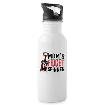 Mom's Fidget Spinner ladies, wine lovers. - Water bottle with straw - white - Right