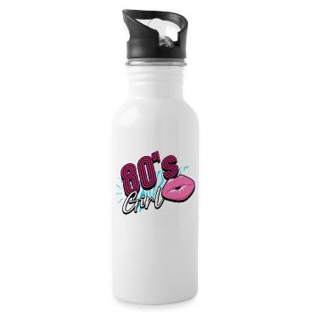 80s 80s Girl - Water bottle with straw - white - Right