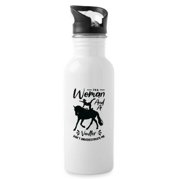 Pferdesport Voltigieren Voltigierer Reiten - Trinkflasche mit integriertem Trinkhalm - Weiß - Rechts