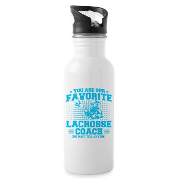 Sports Player Tennis Coaches Gift - Water bottle with straw - white - Right