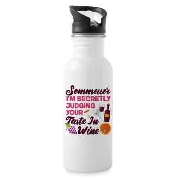 Sommelier Wine Drinking Tasting - Trinkflasche mit integriertem Trinkhalm - Weiß - Rechts