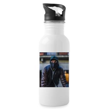 Gamer Hacker - Trinkflasche mit integriertem Trinkhalm - Weiß - Rechts