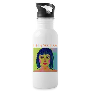 I'm a woman, cis or trans, whatever - Gourde avec paille intégrée - blanc - Droite