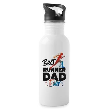 Running Runner Half Marathon Dad - Trinkflasche mit integriertem Trinkhalm - Weiß - Rechts