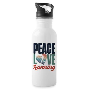 Running Runner Half Marathon - Trinkflasche mit integriertem Trinkhalm - Weiß - Rechts